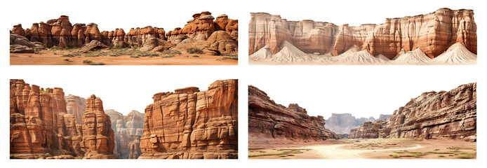 Set of picturesque canyons cut out - obrazy, fototapety, plakaty