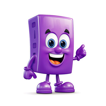 Mascot cheerful optimistic geometric figure, white background generative ai 