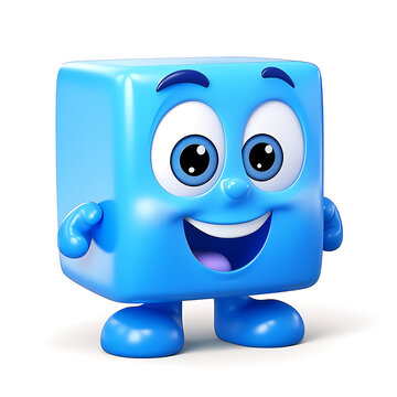 Mascot cheerful optimistic geometric figure, white background generative ai 