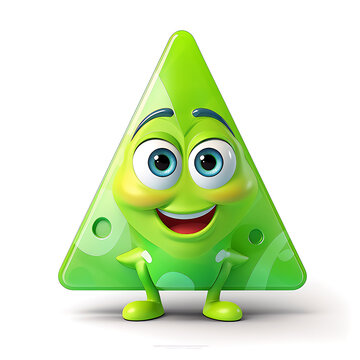 Mascot cheerful optimistic geometric figure, white background generative ai 