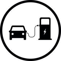 Electric vehicle battery charging station sign.