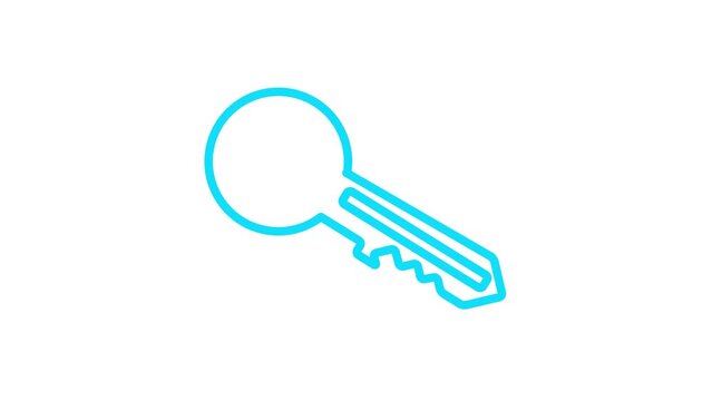 Key icon seamless loop animation on white background.