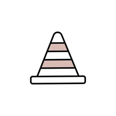 Traffic Cone Icon Vector Design Template