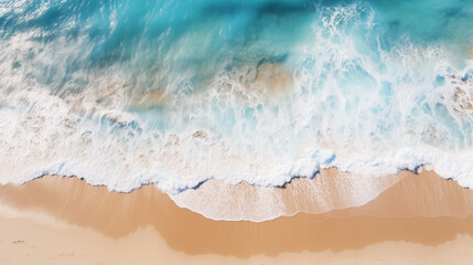 Fototapeta na wymiar Swirling stream of sea water in pale blue water on a sandy beach background