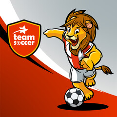 lion mascot soccer graphics for tournament match - 684089763