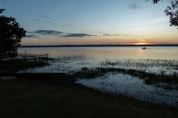 sunset on the lake in Thailand