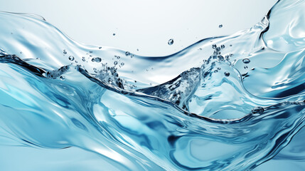 Swirling stream of water in pale blue water on a white background - Powered by Adobe