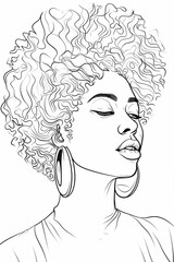Concept for Black History Month, line art illustration. African American people