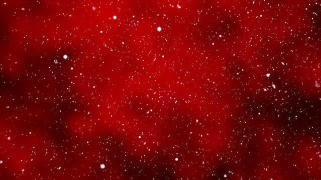 Red Snowfall background Seamless loop