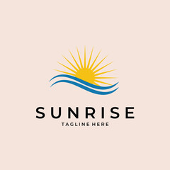 sunrise logo vector simple illustration template icon graphic design