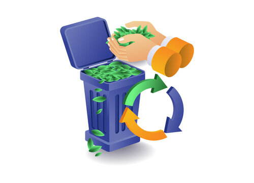 Eco green recycling organic waste concept illustration