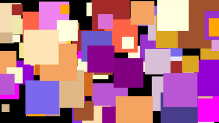 orange brown purple yellow shapes over black background
