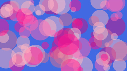 pink shapes over royal blue background