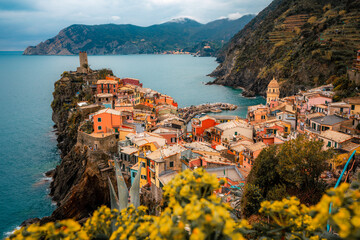 View of the village of Vernazza, La Spezia. Cinque Terre, Italy.