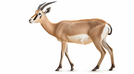 isolated antelope on white background. Springbok, Antidorcas marsupialis. generative ai