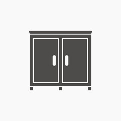 wardrobe icon vector. furniture, cupboard flat symbol sign