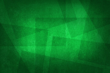green abstract background, lines angles and diamond shaped pattern in vintage grunge texture design, faded worn grunge stains, old red material