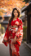 Asian girl wearing a kimono_1