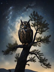 owl sitting on a tree
