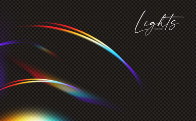 Rainbow light effect. Dispersion of beam. Sun light effect for immersion in atmosphere.