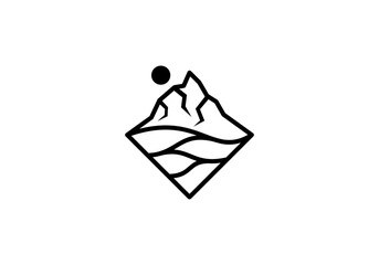 mountain peak illustration logo