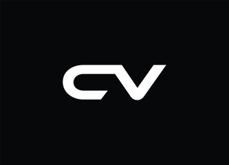 Creative Letter CV Logo Design Vector Template