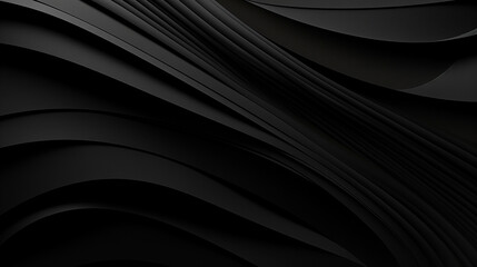 Black wave abstract background, modern wavy line pattern
