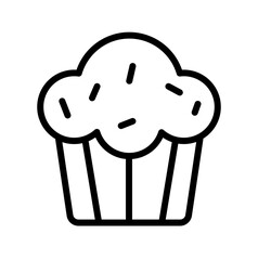 cupcake icon, birthday simple vector icon
