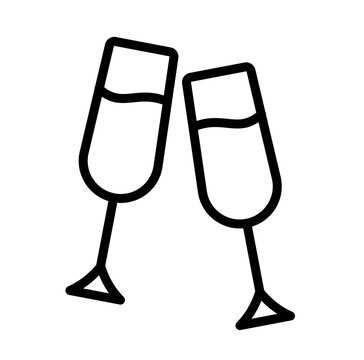 champagne glass icon, birthday simple vector icon