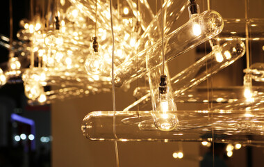Hanging edison light bulb glass tube.