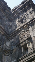 View of Prambanan the largest majestic Hindu stone temple in Indonesia 