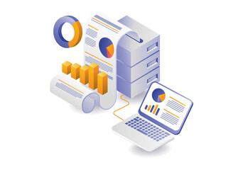 Server analysis data management information infographic concept © Harumana