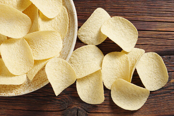 Salty potato crisps