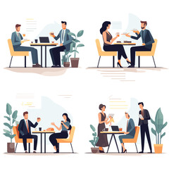 Business meeting set design illustration