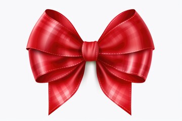 Red Ribbon And Bow Isolated On White Background