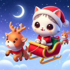 Santa Claus Cat 3D