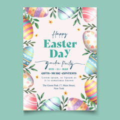 vector vertical poster template for the easter celebration