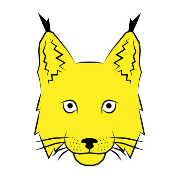 lynx head logo. wildlife bobcat face icon. Heraldry and royal symbol. Vector illustration image.