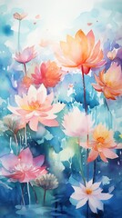 Fototapeta na wymiar Beautiful watercolor hand crafted painting flowers with vibrant and artistic brushstrokes. Generative AI
