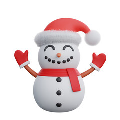 3D illustration of a Christmas snowman icon