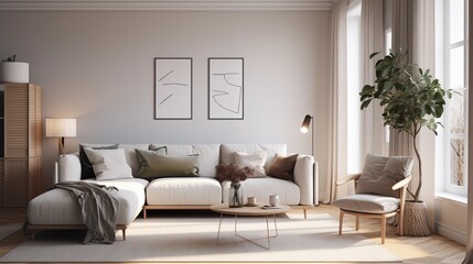 Fototapeta na wymiar modern living room. Generative AI.