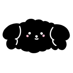 Cute Dog Head Cartoon illustration Black Poodle Dog Cute Dog Dog Sticker Cute Element