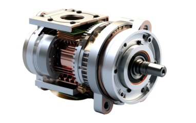 A Realistic Image Showcase of a Hybrid Stepper Motor on White or PNG Transparent Background