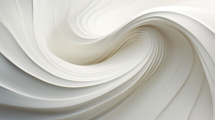 White graphic representation of symmetrically flowing waves that look like fabric