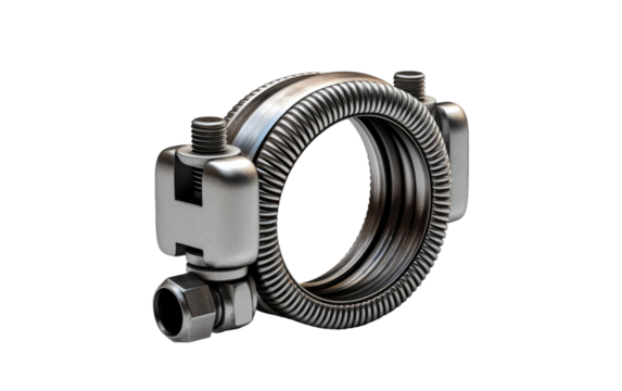 Precision Secured Realistic Image Showcase of a Hose Clamp on White or PNG Transparent Background