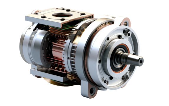 A Realistic Image Showcase of a Hybrid Stepper Motor on White or PNG Transparent Background