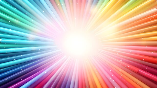 Sunbeams background color pencils frame art with space for text, background image, AI generated