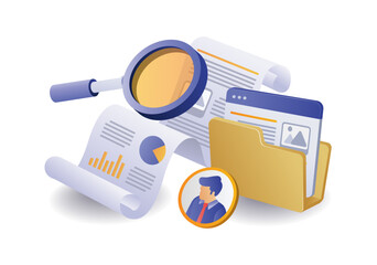 Infographic concept looking to analyze folder data