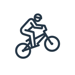 BMX freestyle vector icon in a minimalistic line art style.