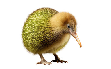 A Realistic Image Showcase of Kiwi bird on White or PNG Transparent Background